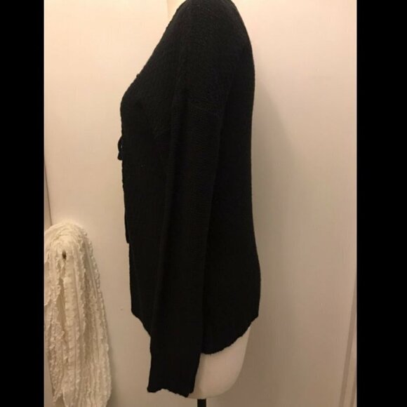 Charlotte Russe Black Long Sleeve Pullover Sweater. Lacing with Eyelets. Med B8 - Picture 3 of 6